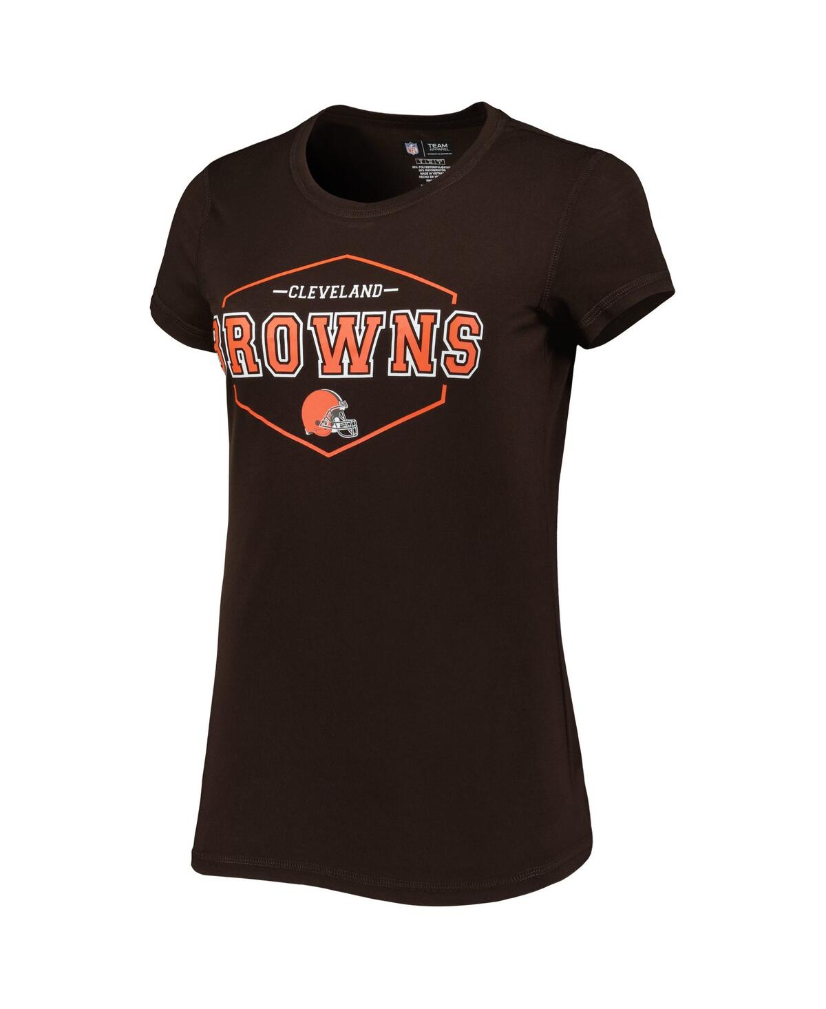 Concepts Sport Women's  Brown, Orange Cleveland Browns Badge T-shirt And Pants Sleep Set In Brown,orange