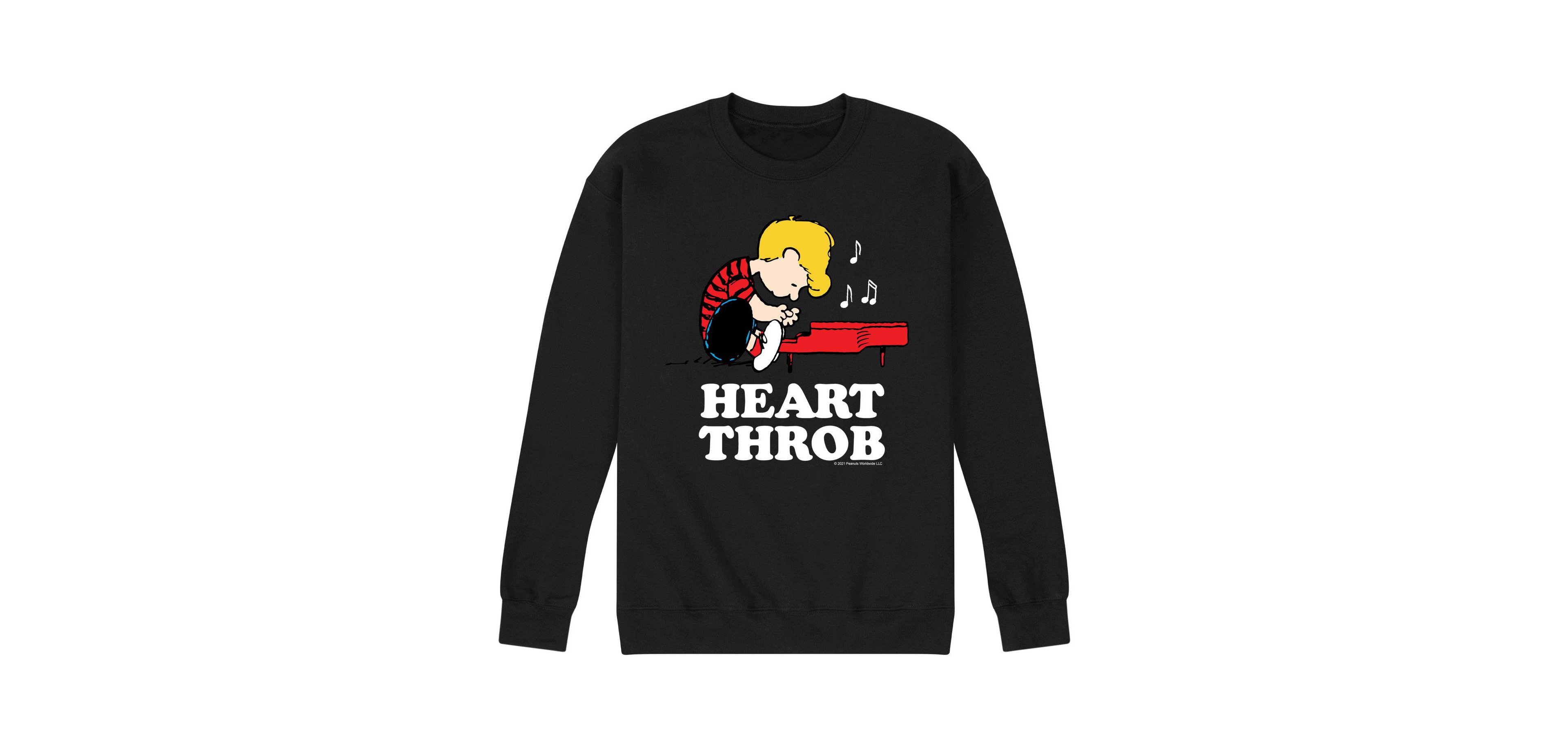 Airwaves Men's Peanuts Heart Throb Fleece Sweatshirt