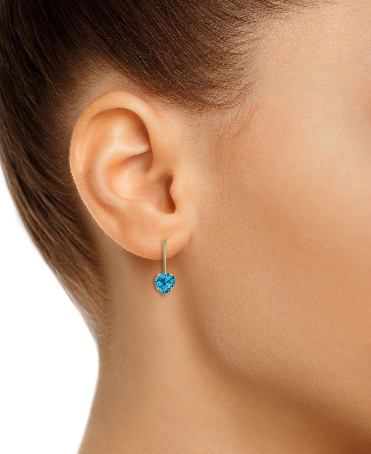 Macy's Gemstone Leverback Earrings 10K Yellow Gold