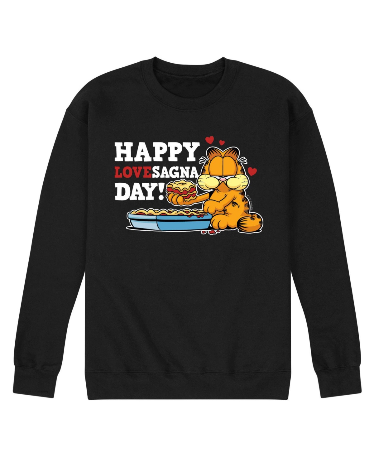 Shop Airwaves Men's Garfield Happy Lovesagna Fleece Sweatshirt In Black