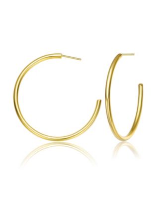14K Gold Plated Large Open Hoop Earrings
