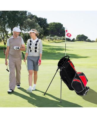 Golf Stand Cart Bag Club w/6 Way Divider Carry Organizer