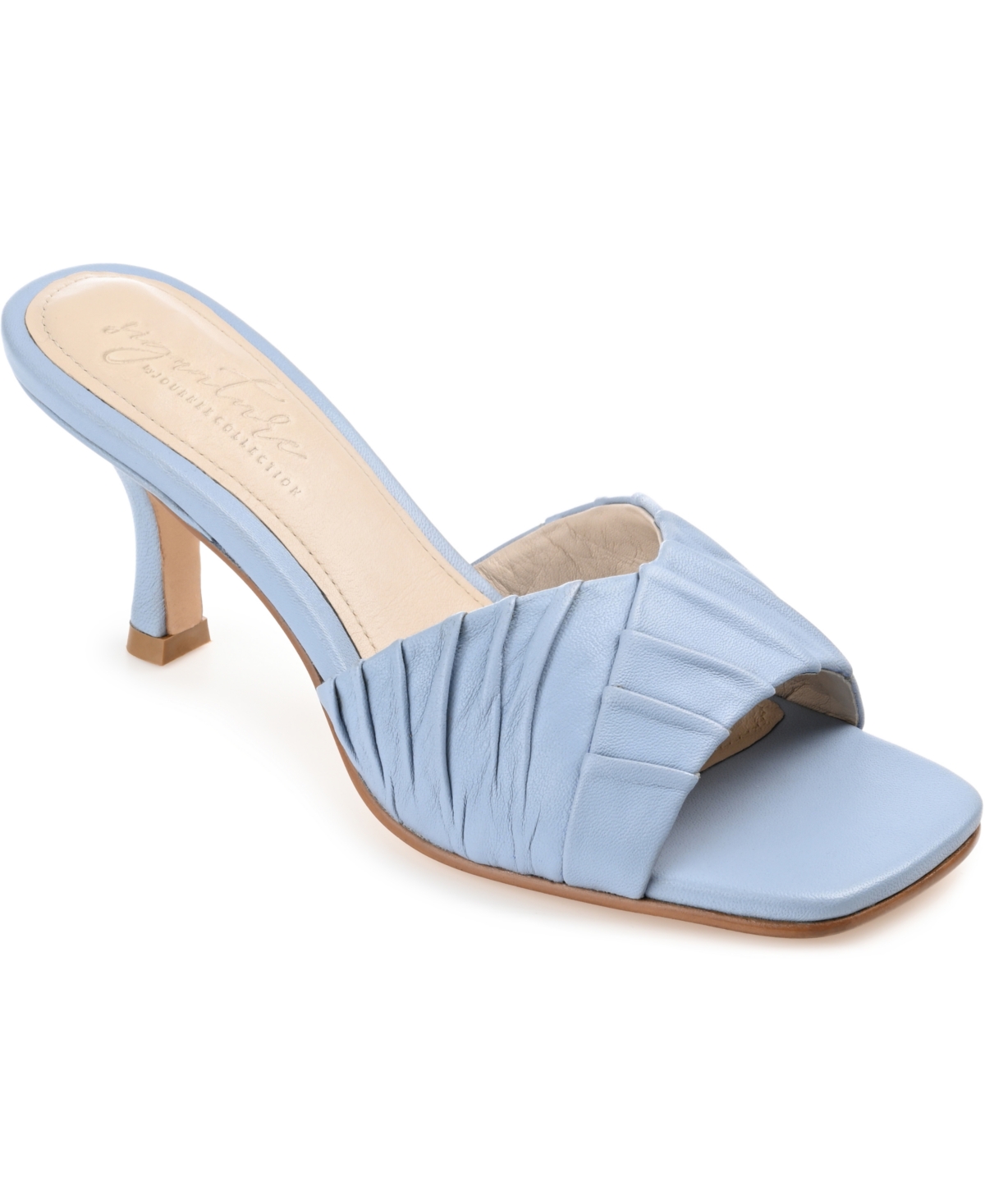 Journee Signature Women's Juliette Leather Open Toe Dress Sandals In Blue