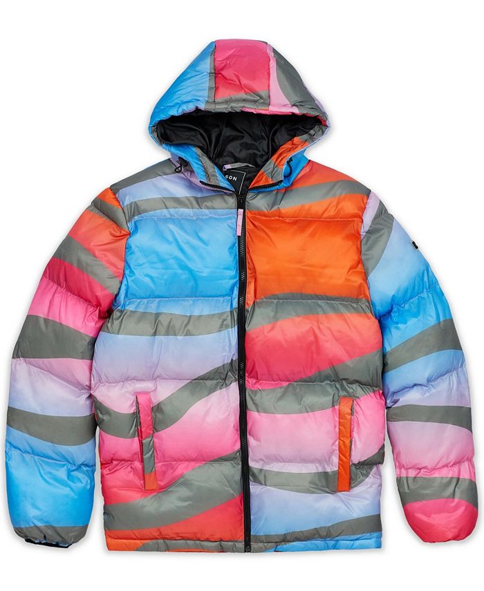 Rainbow puffer jacket mens on sale