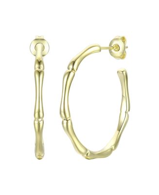 Rachel Glauber 14K Gold Plated Open Hoop Earrings - Macy's