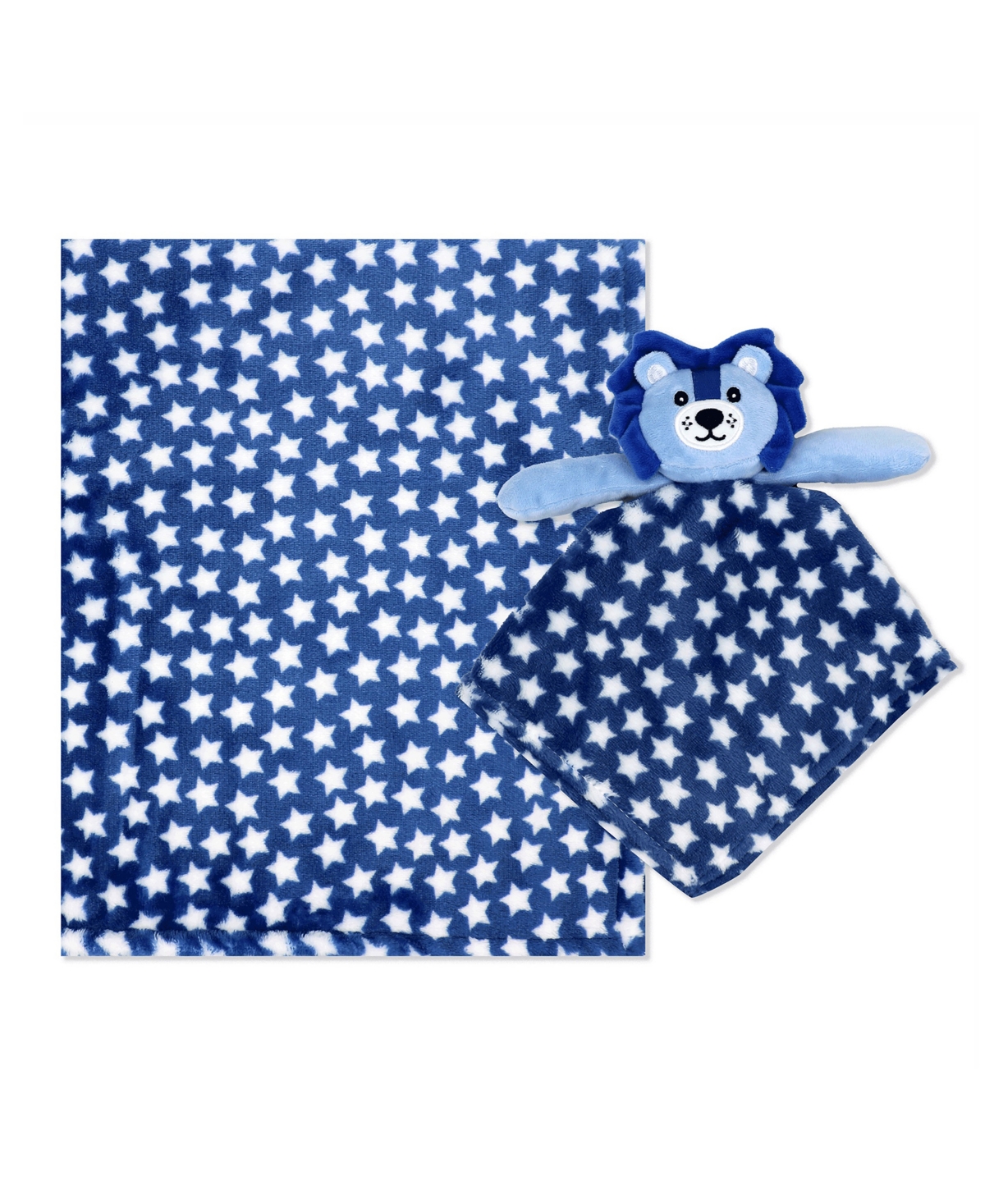 3 Stories Trading Baby Boys Blanket And Nunu, 2 Piece Set In Navy Stars
