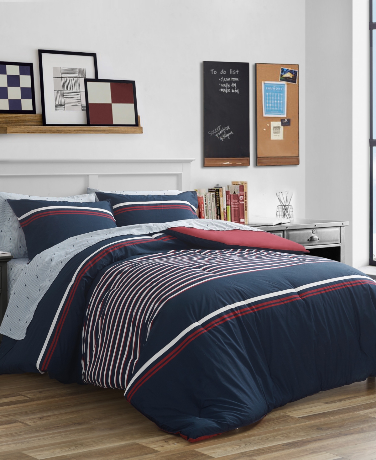 Nautica Mineola Reversible 3-Piece Duvet Cover Set, King