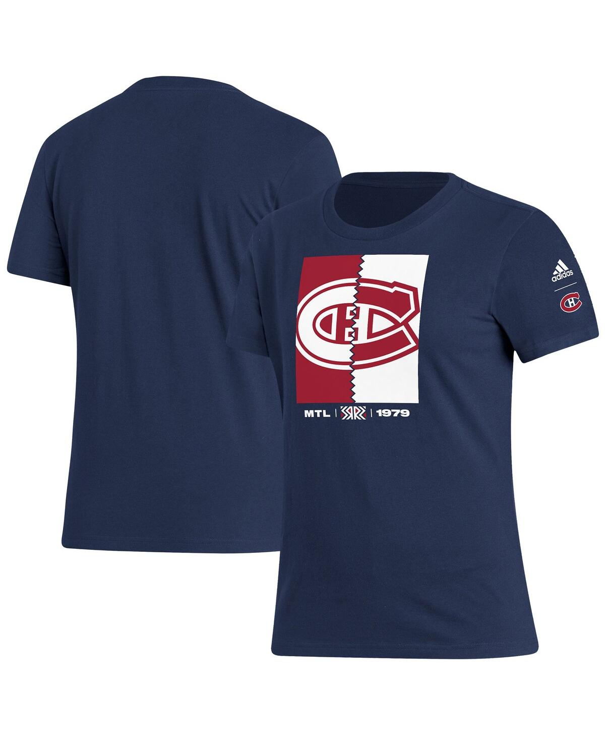 Women's adidas Navy Montreal Canadiens Reverse Retro 2.0 Playmaker T-shirt - Navy