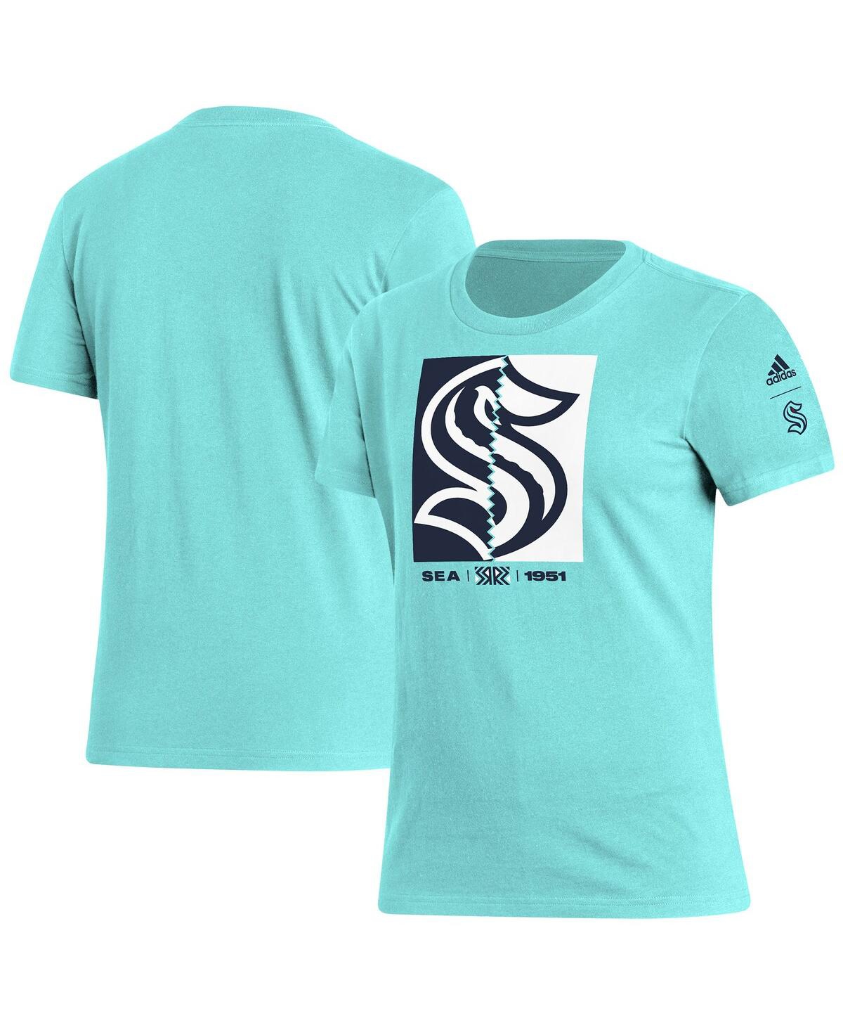 Women's adidas Aqua Seattle Kraken Reverse Retro 2.0 Playmaker T-shirt - Aqua