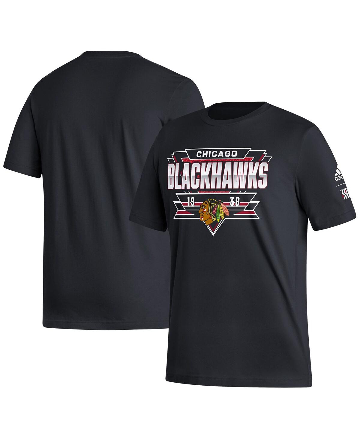 Adidas Originals Men's Adidas Black Chicago Blackhawks Reverse Retro 2.0 Fresh Playmaker T-shirt