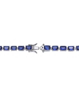 Sterling Silver Blue Cubic Zirconia Tennis Bracelet
