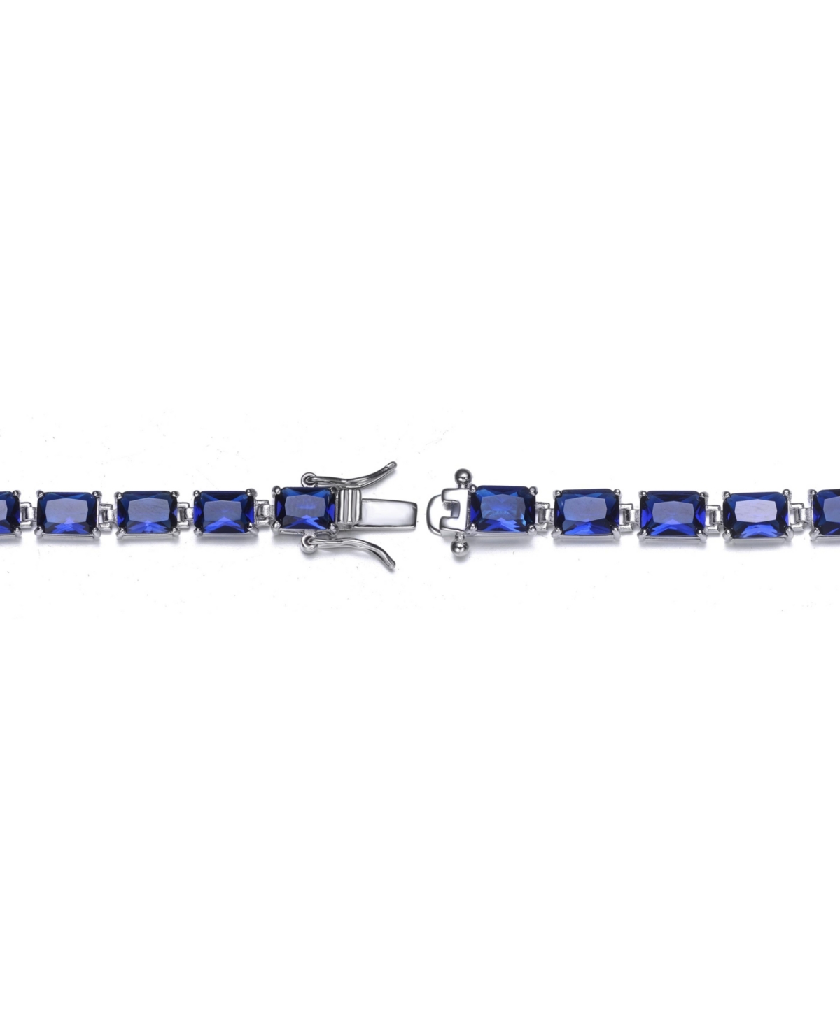 Genevive Sterling SilverCubic Zirconia Tennis Bracelet - Blue