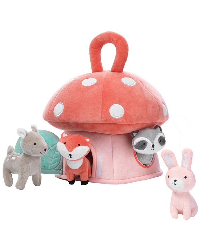 Lambs & Ivy Interactive Plush Mushroom House with Stuffed Animal Toys