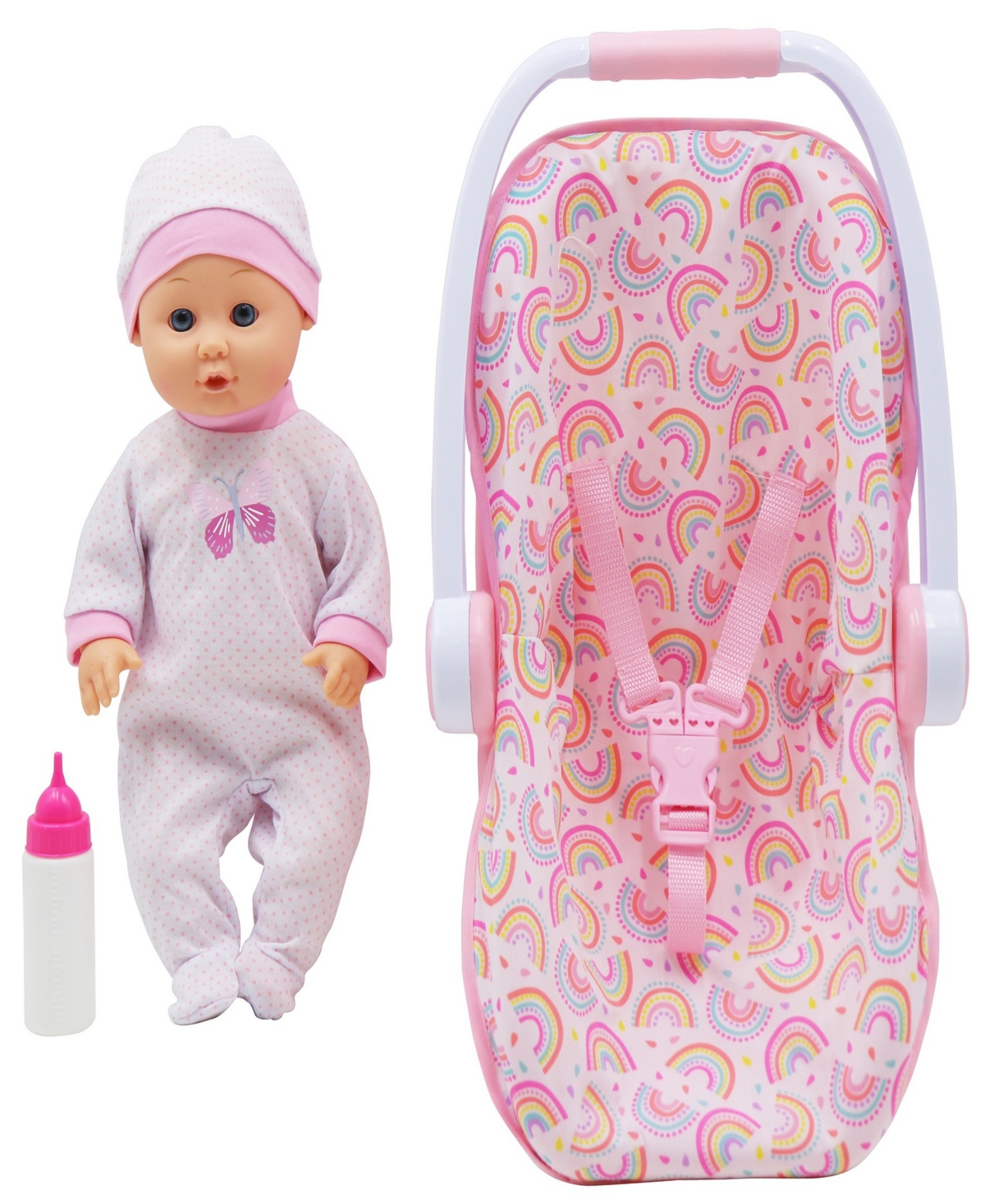 Dream Collection Baby Doll With Toy Carrier Car Seat Gi-go Dolls Kids 3 Piece Playset In Multi