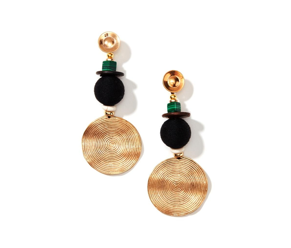 Spiral Dangle Earrings - Gold Plated