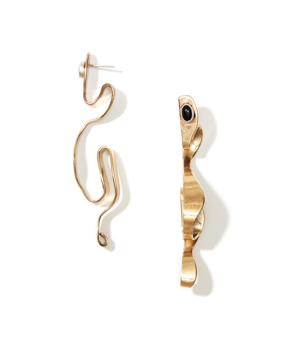 Nectar Nectar New York Flowing Agate Earrings In Gold Plated
