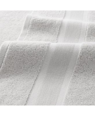 Aegean Eco-Friendly Recycled Turkish Bath Towels (2 Pack), 30x60, 600 GSM, Solid Color with Weft Woven Stripe Dobby, 50% Recycled, 50% Long-Staple Ring Spun Cotton Blend, Low-Twist, Plush, Ultra Soft