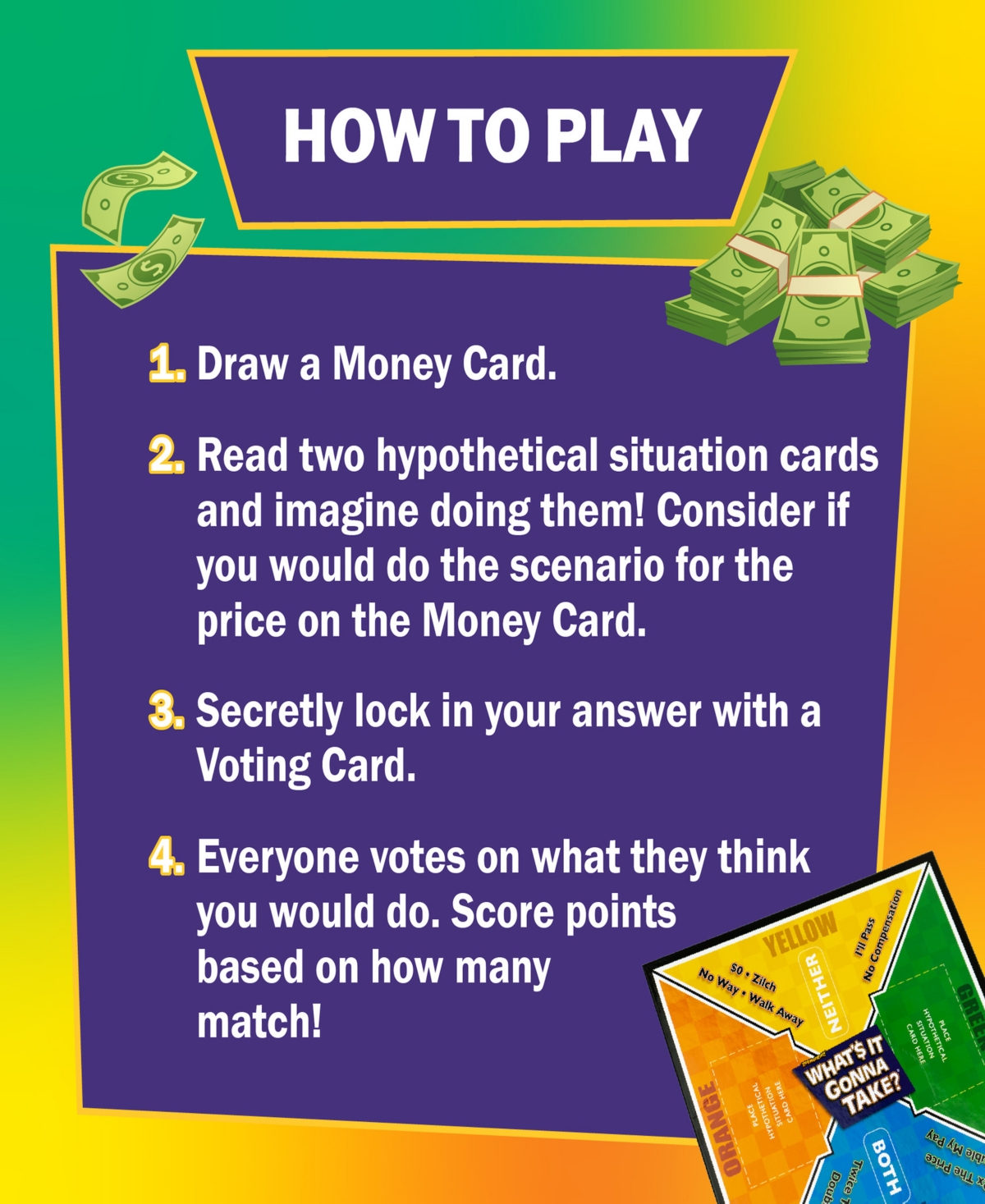 Zobmondo What's It Gonna Take Board Game Big Question And Answer Family Game In Multi
