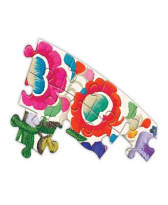 Piece and Love Blue Bird Yellow Bird Adult Round Jigsaw Puzzle