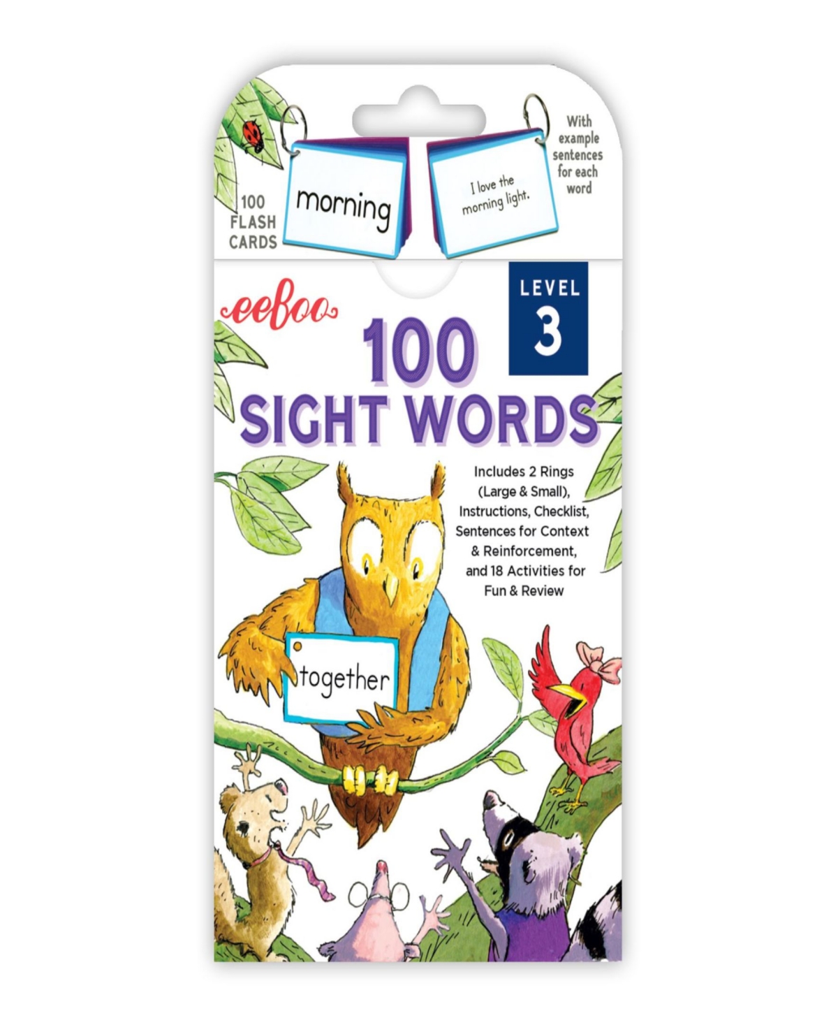 Shop Eeboo 100 Sight Words Level 3 Educational Flash Cards 122 Piece Set In Multi