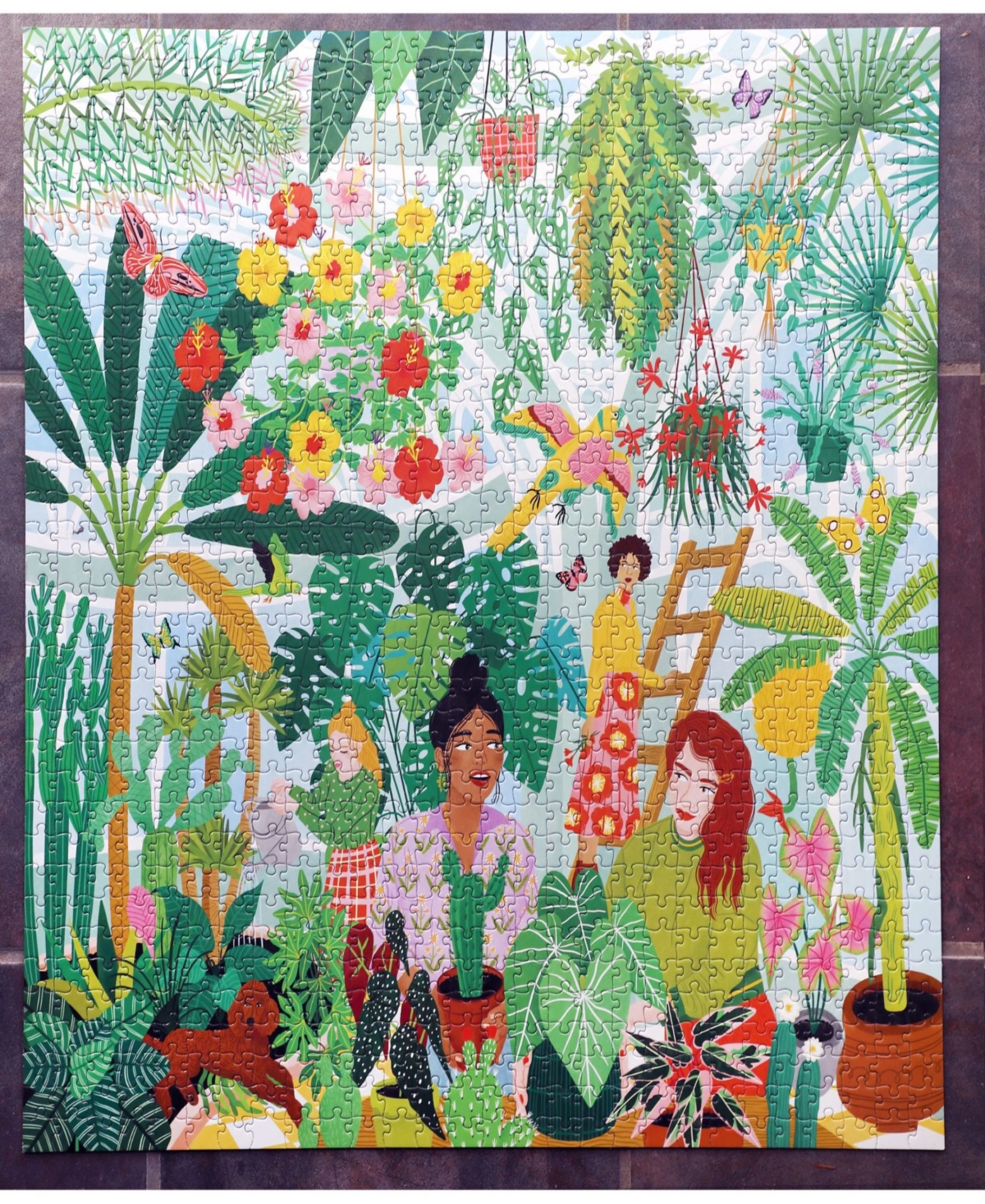 Shop Eeboo Piece And Love Plant Ladies 1000 Piece Square Adult Jigsaw Puzzle Set In Multi