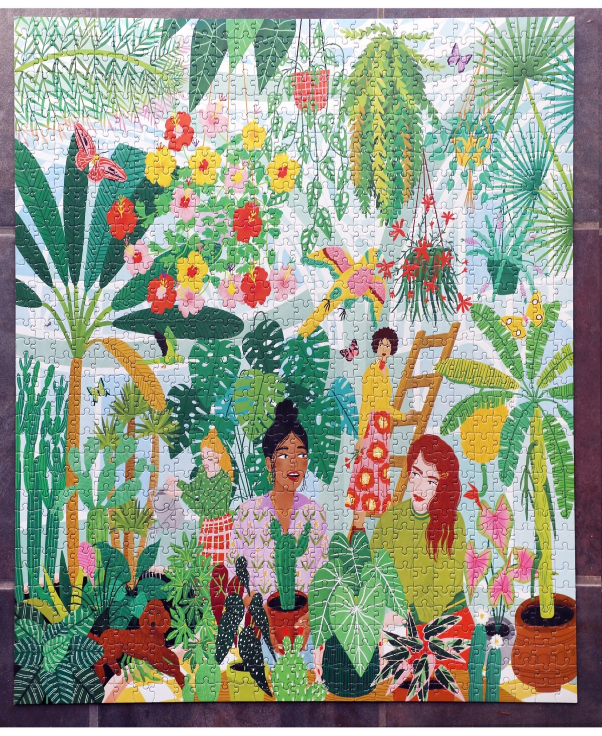 Eeboo Piece And Love Plant Ladies 1000 Piece Square Adult Jigsaw Puzzle Set In Multi