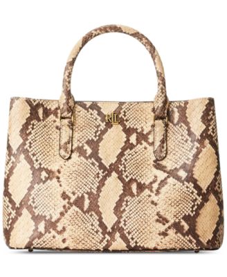 Lauren Ralph Lauren - Leather Faux-Snakeskin Medium Marcy Satchel