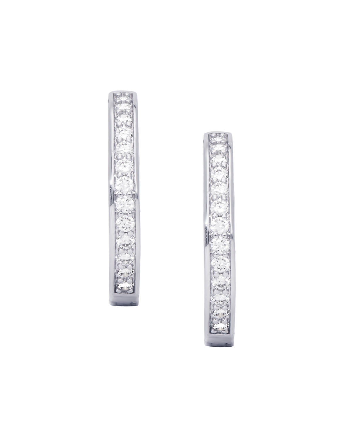 Macy's Cubic Zirconia Pave Round Hoop Earrings In Silver