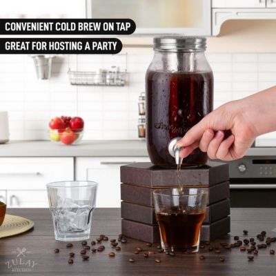 1.5 Liter Cold Brew Coffee Maker with Extra Thick Glass Carafe & Stainless Steel Mesh Filter