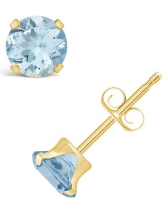 Gemstone Stud Earrings in 10k Yellow Gold