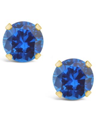 Gemstone Stud Earrings in 10k Yellow Gold