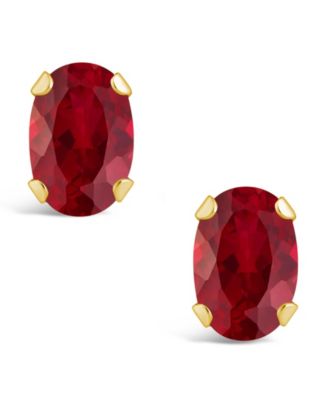 Gemstone Stud Earrings in 10k Yellow Gold