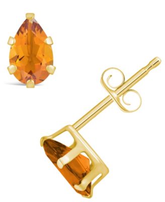 Gemstone Stud Earrings in 10k Yellow Gold