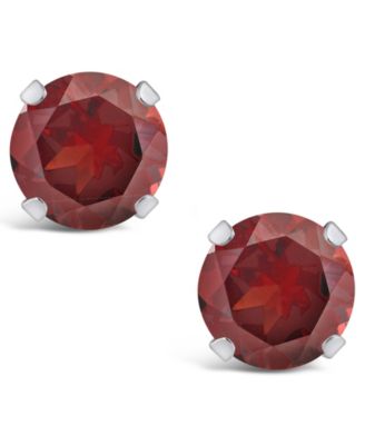 Gemstone Stud Earrings in 10k White Gold