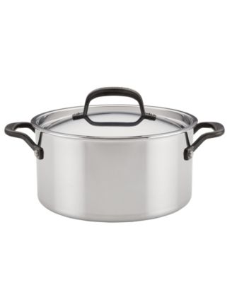 5-Ply Clad Stainless Steel 6 Quart Induction Stockpot with Lid