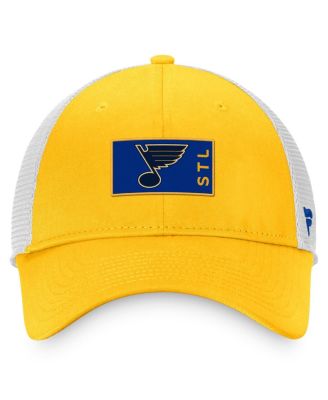 Men's Gold, White St. Louis Blues Authentic Pro Rink Trucker Snapback Hat