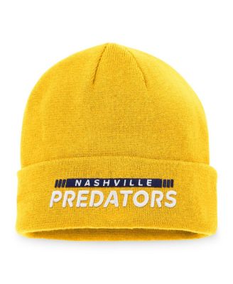 Men's Gold Nashville Predators Authentic Pro Rink Cuffed Knit Hat