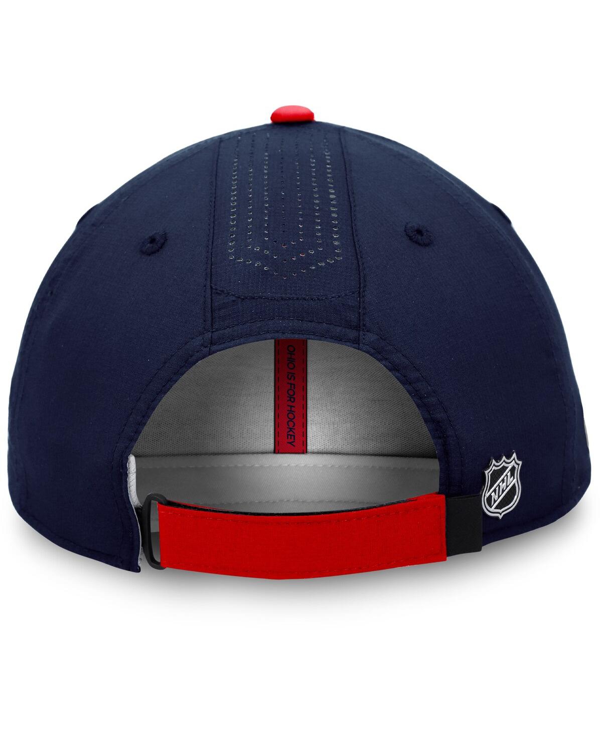 Shop Fanatics Men's  Navy Columbus Blue Jackets Authentic Pro Rink Pinnacle Adjustable Hat