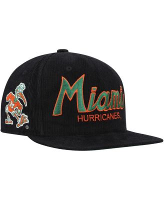 Mitchell & Ness Big Boys Black Miami Hurricanes Corduroy Script Snapback Hat