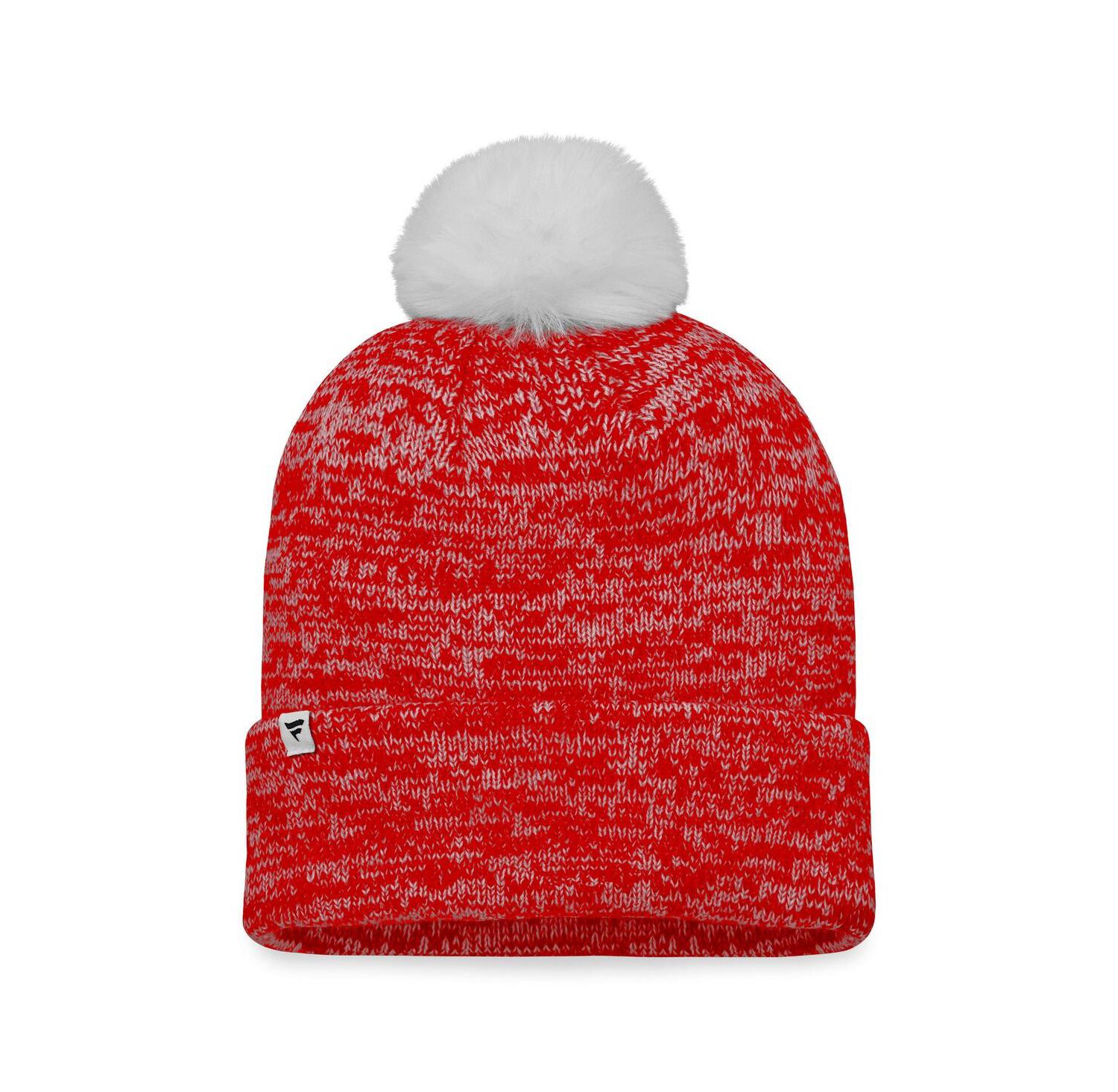 Women's Red Calgary Flames Glimmer Cuffed Knit Hat with Pom