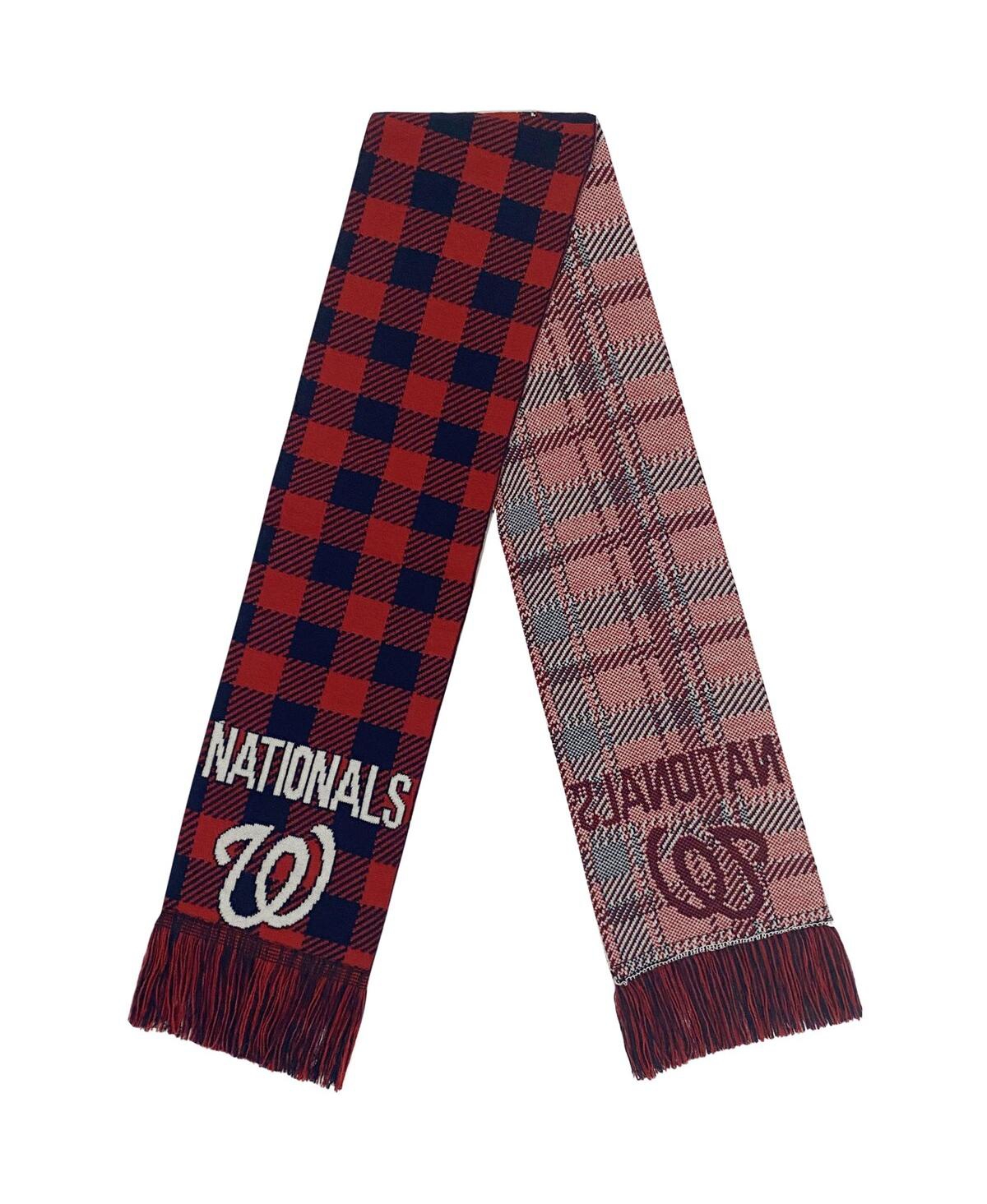 Shop Foco Women's  Washington Nationals Plaid Color Block Scarf In Red
