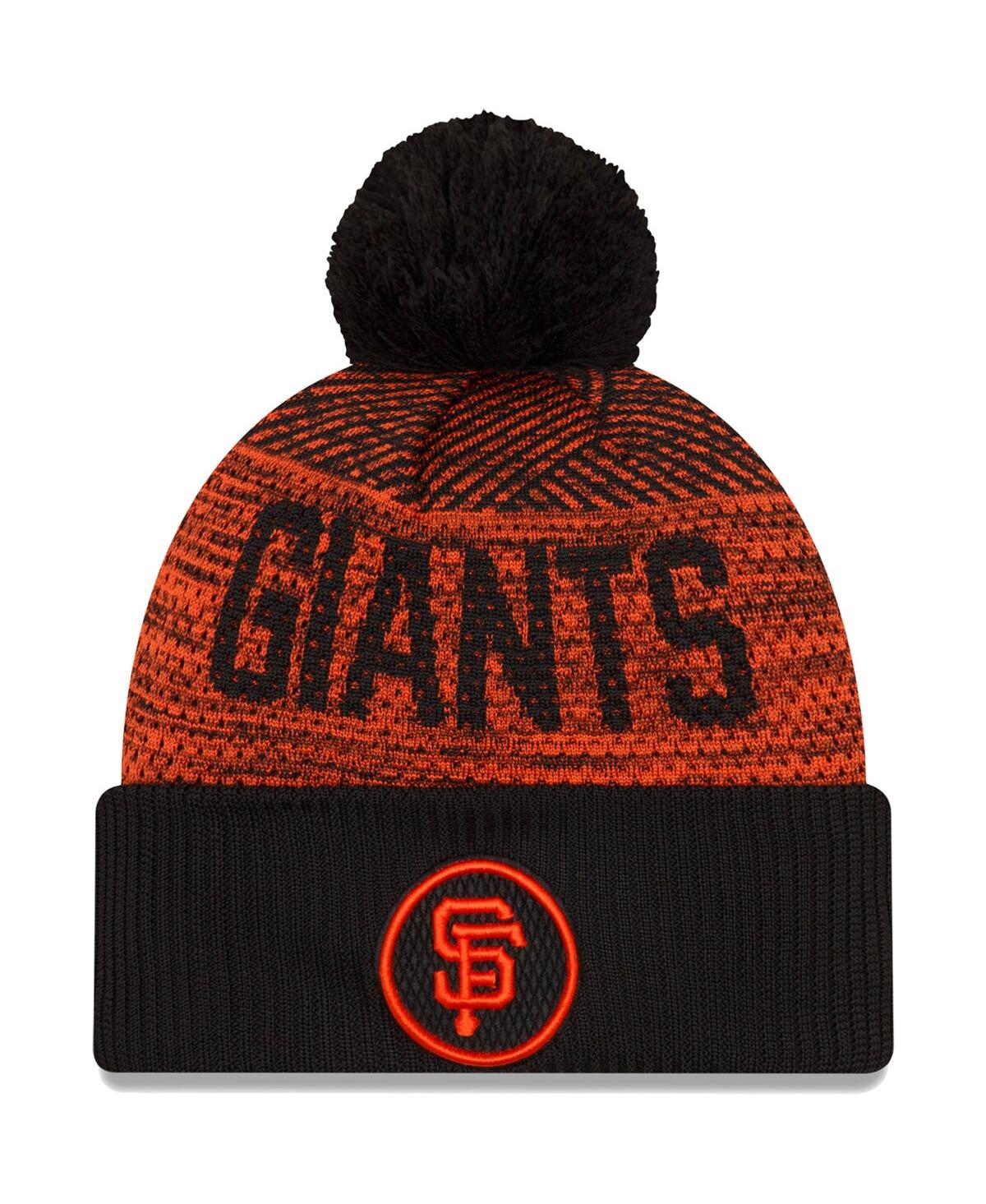 Men's New EraSan Francisco Giants Authentic Collection Sport Cuffed Knit Hat with Pom - Black