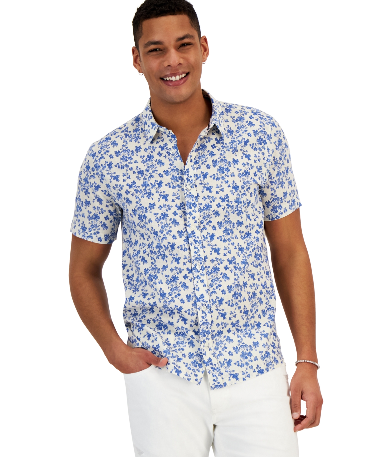 Shop Sun + Stone Men's Julius Floral-print Short-sleeve Shirt, Created For Macy's In Riverview