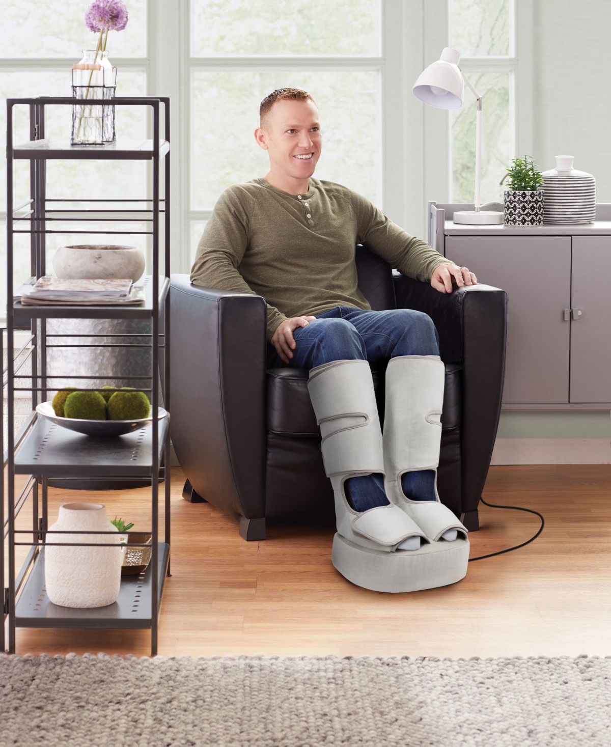 Shop Homedics Real Relief Leg & Foot Massager In Gray