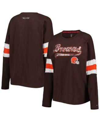 Women's Brown Cleveland Browns Justine Long Sleeve Tunic T-shirt