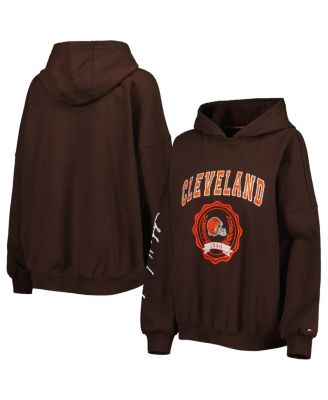 Women's Brown Cleveland Browns Becca Drop Shoulder Pullover Hoodie