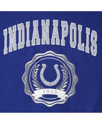 Women's Royal Indianapolis Colts Becca Drop Shoulder Pullover Hoodie