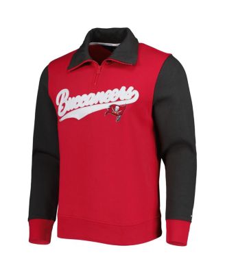 Men's Red, Pewter Tampa Bay Buccaneers Aiden Quarter-Zip Top