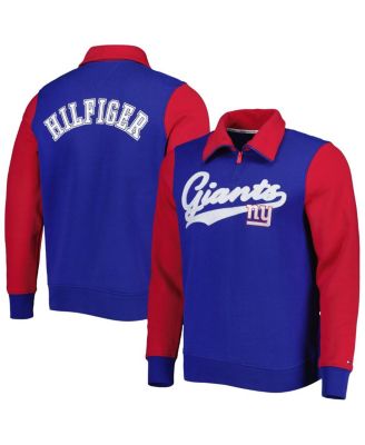 Men's Royal, Red New York Giants Aiden Quarter-Zip Top