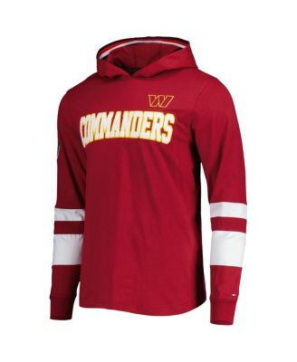 Men's Burgundy, White Washington Commanders Alex Long Sleeve Hoodie T-shirt